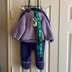 NWT Snozu 2 piece Set - Fleece Hooded Jacket and Hooded Coverall - 18months